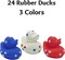 4E's Novelty 24 Pack Patriotic Rubber Duck - 2" Jeep Ducks for Ducking, Duck Party Favors 4th of July